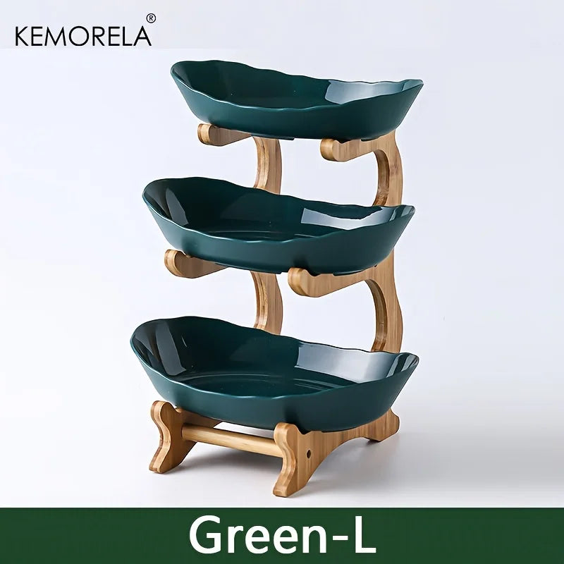 Bamboo Fruit Basket Stand