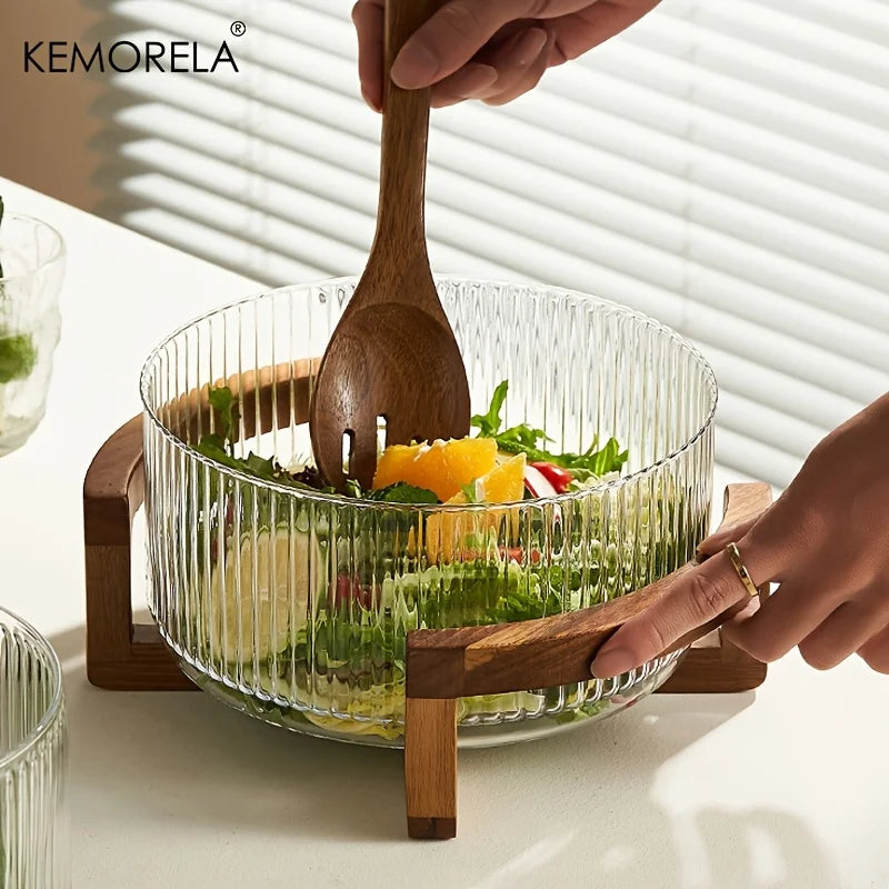 Bamboo Stand Salad Bowl