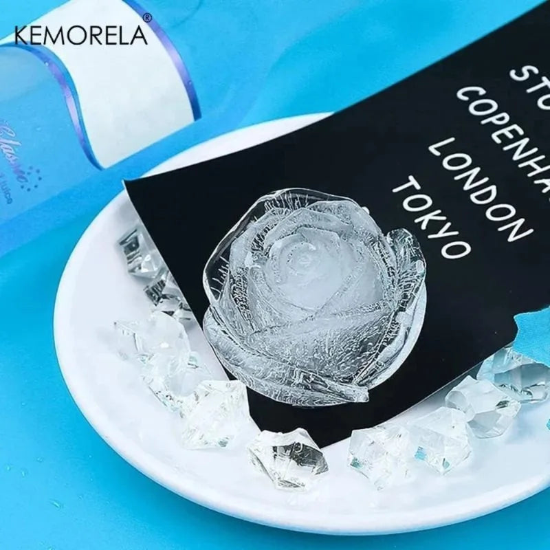 Rose-Shaped Silicone Ice Cube Mold Tray (12 Roses)