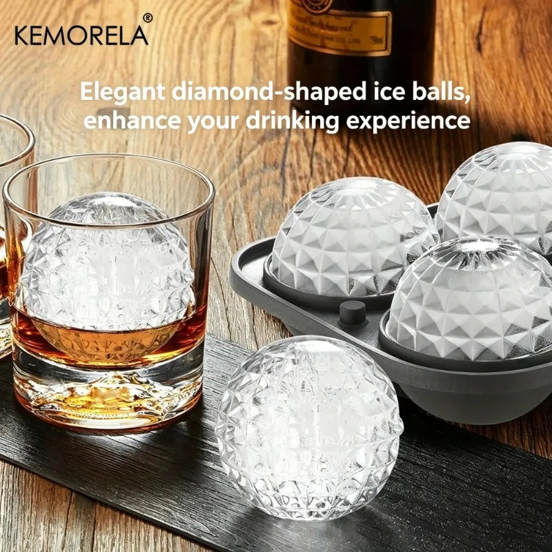 Diamond Ice Ball Mold (4 Spheres)