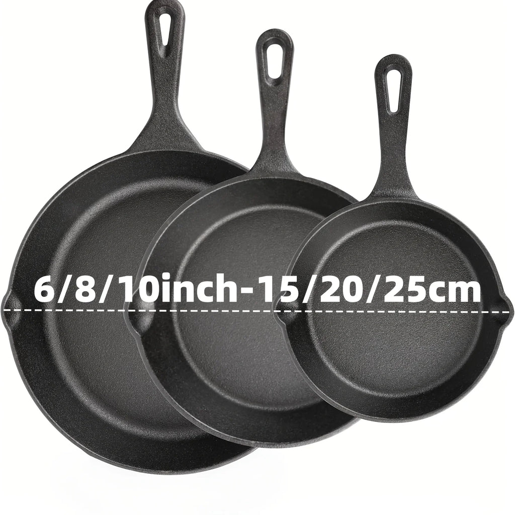 3-Piece Cast Iron Skillet