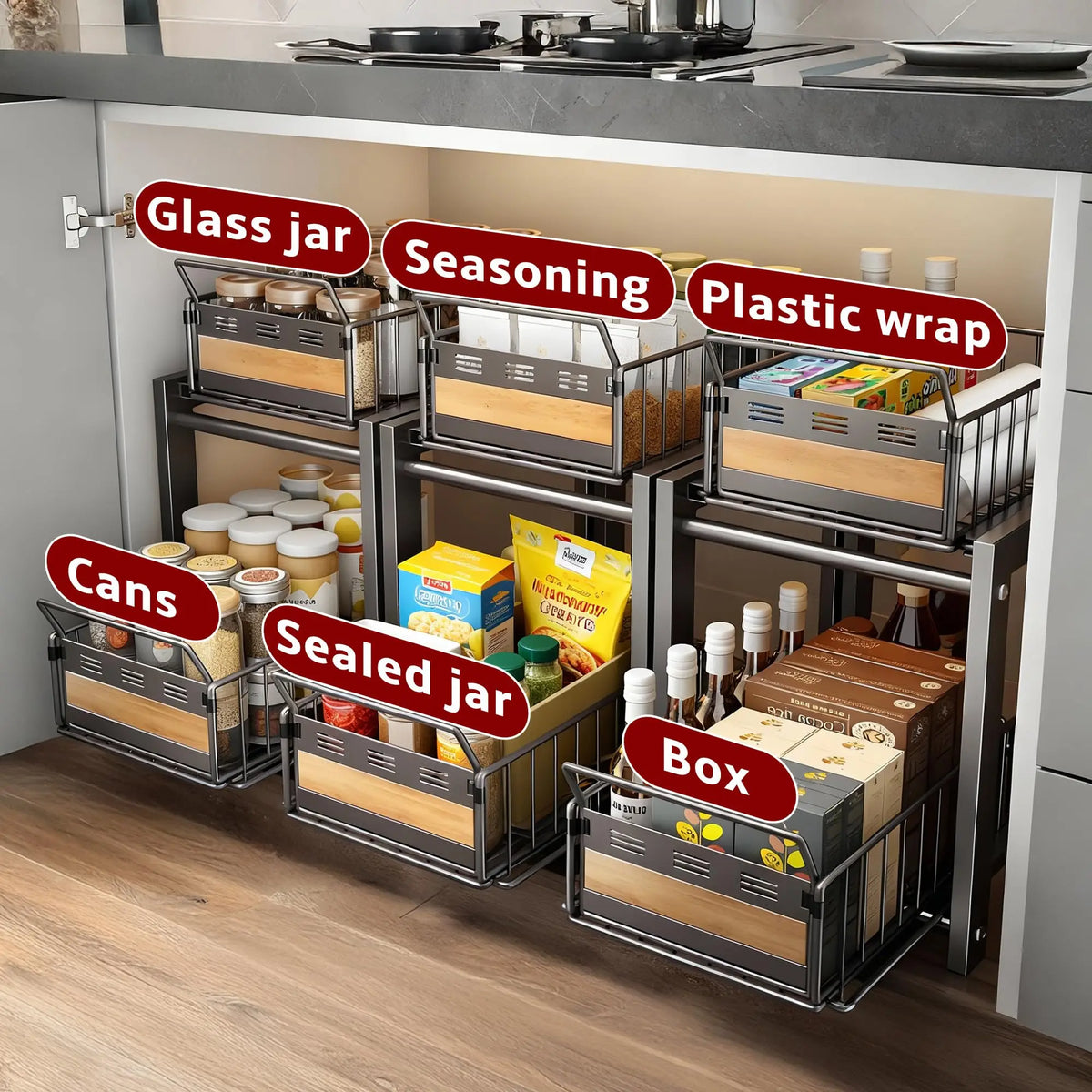 Slide-Out Under Sink Spice Rack