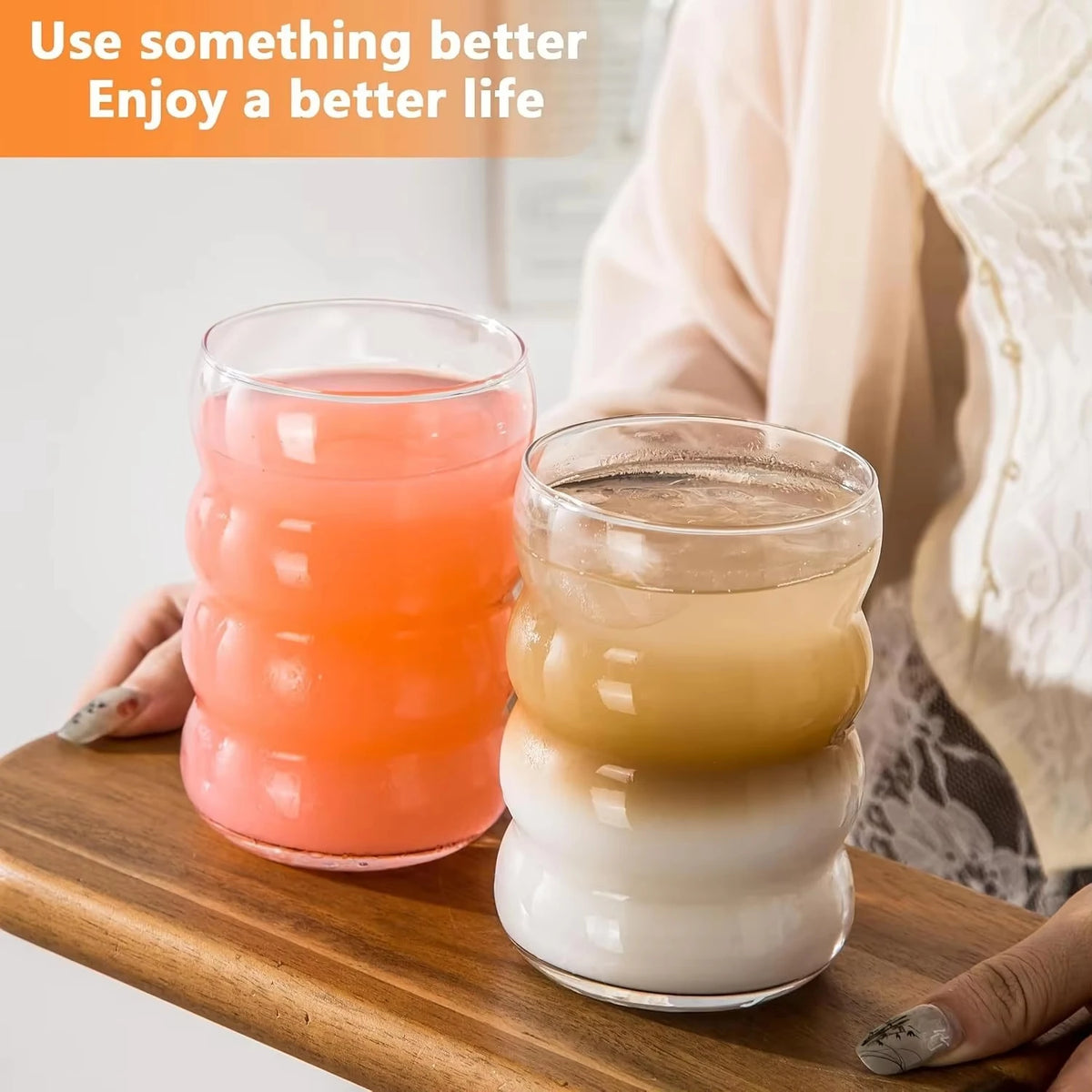 Bubble Glass Cups Set