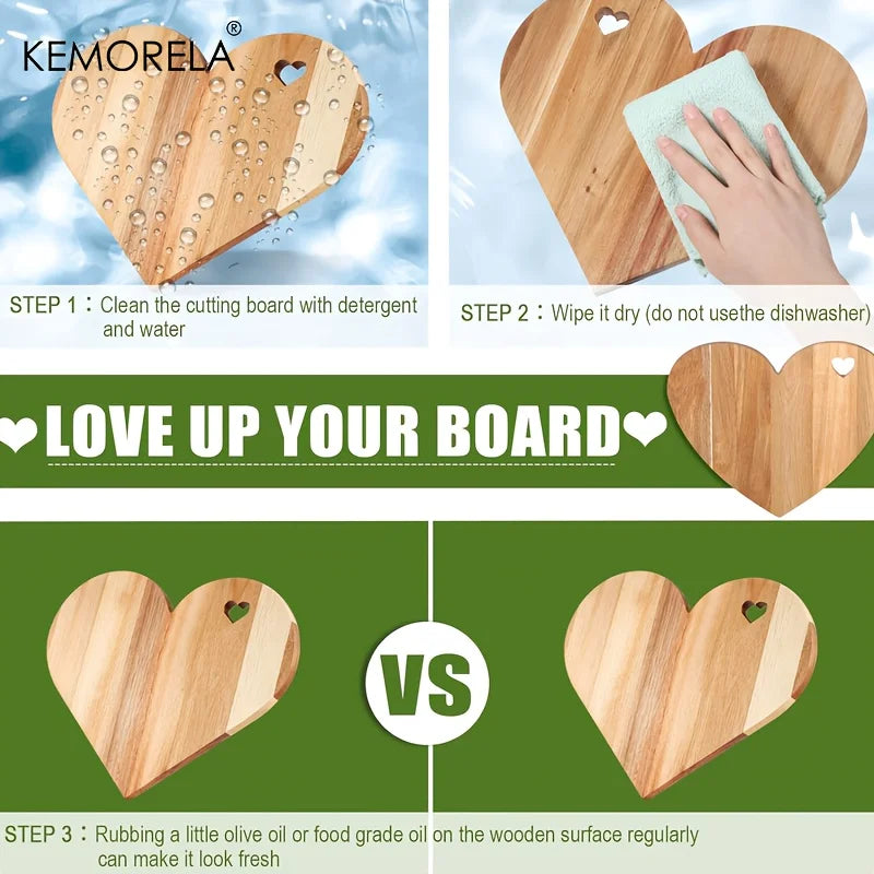 Heart-Shape Wooden Cutting Board