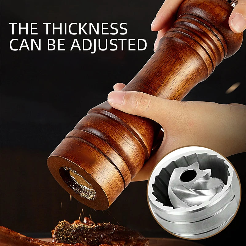 Solid Wood Manual Pepper & Salt Grinder Mill (5"/8"/12")