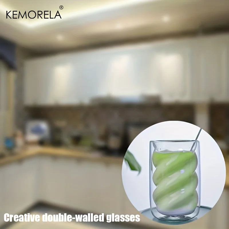Double-Wall Twisted Glass Cup