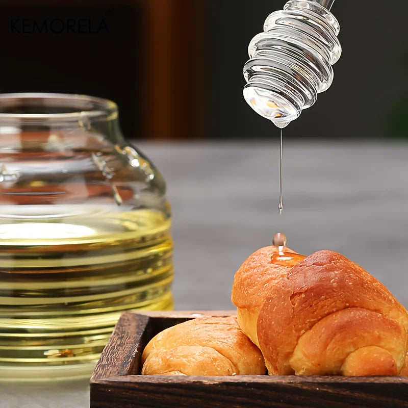 Glass Honey Jar with Bamboo Lid & Dipper