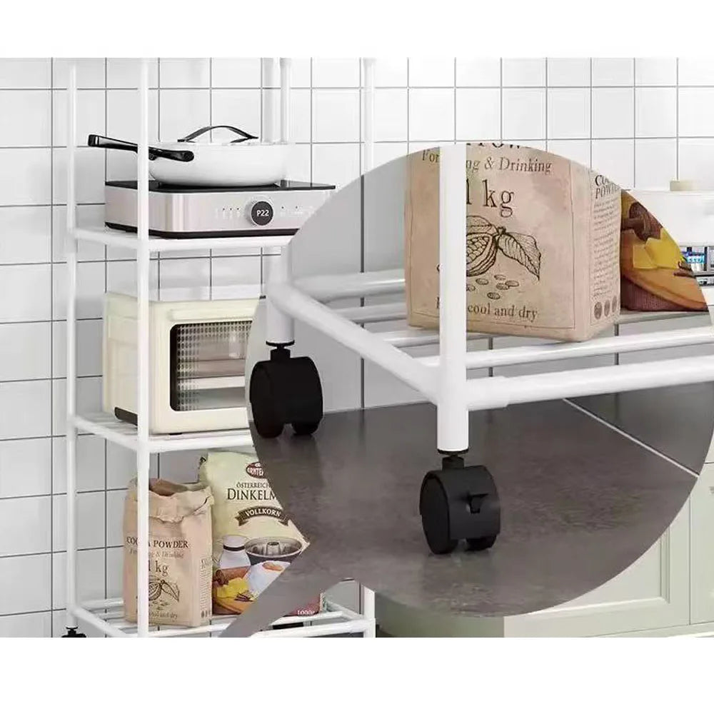 Rolling Metal Storage Cart with Wire Shelves