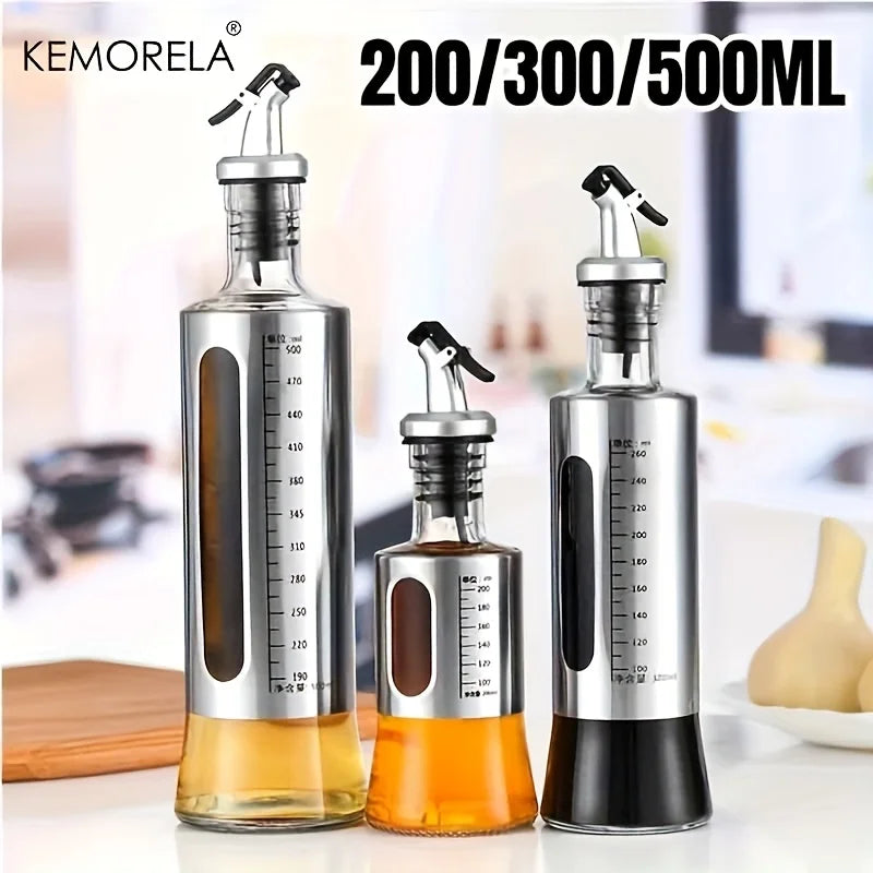Stainless Steel Glass Oil Dispenser Bottle (200/300/500ml)