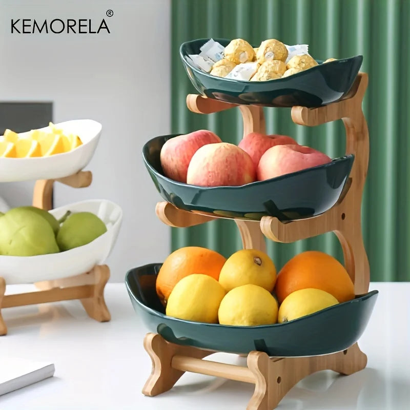 Bamboo Fruit Basket Stand