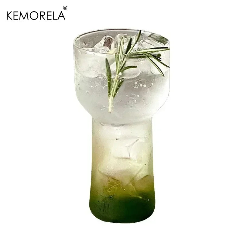 Gradient Tinted Glass Tumbler with Glass Straw (2pcs)