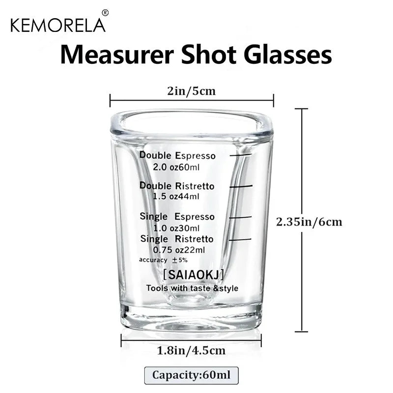 Square Glass Espresso Measuring Cup (60ml)