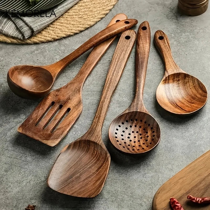 Teak Wood Kitchen Utensil Set