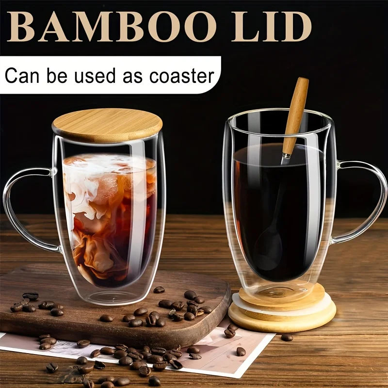 Bamboo Lid Coffee Mug Set
