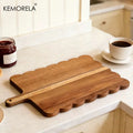 Scallop-Edge Acacia Wood Cutting Board with Handle (Cloud / Rectangle)