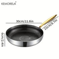316 Stainless Steel Honeycomb Non-Stick Frying Pan with Gold Handle