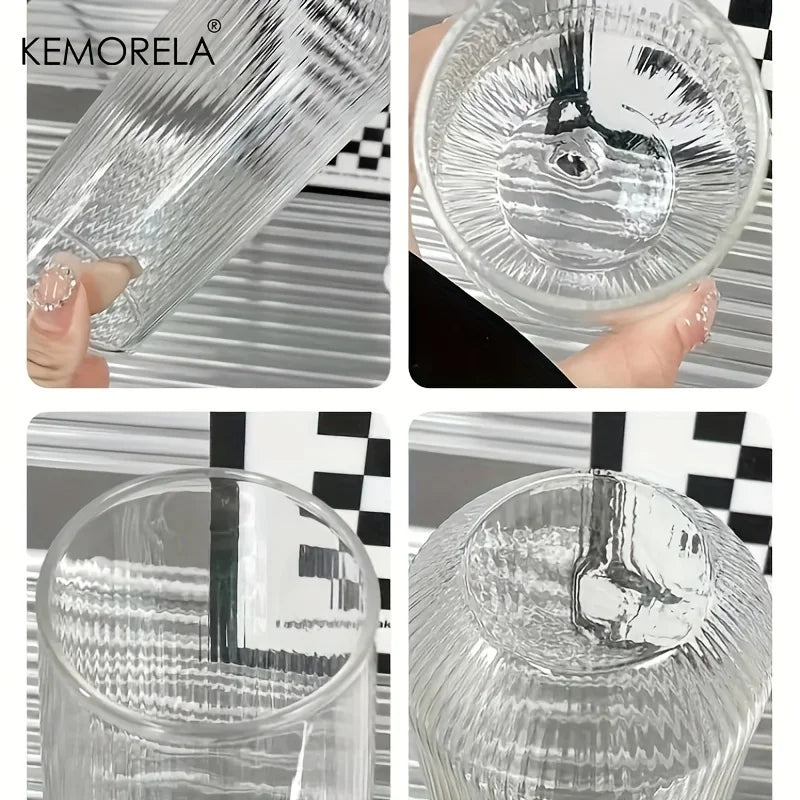 Tall Ribbed Glass Cups