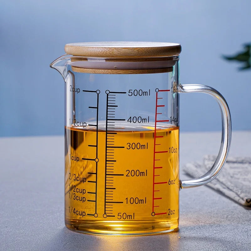 Glass Measuring Mug with Bamboo Lid