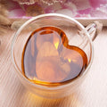 Heart-Shaped Double Wall Glass Mug