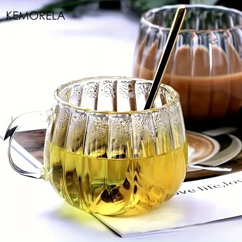 Pumpkin-Shaped Glass Mug Set (6pcs)