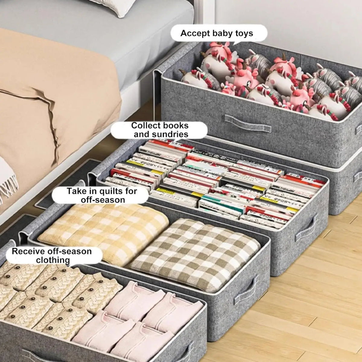Foldable Under-Bed Storage Bin