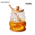 Glass Honey Jar with Bamboo Lid & Wooden Dipper (330/450ml)
