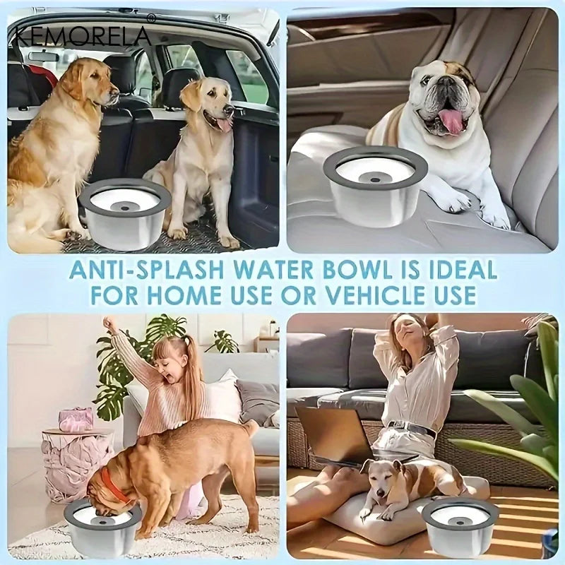 Anti-Splash Pet Water Bowl with Floating Plate