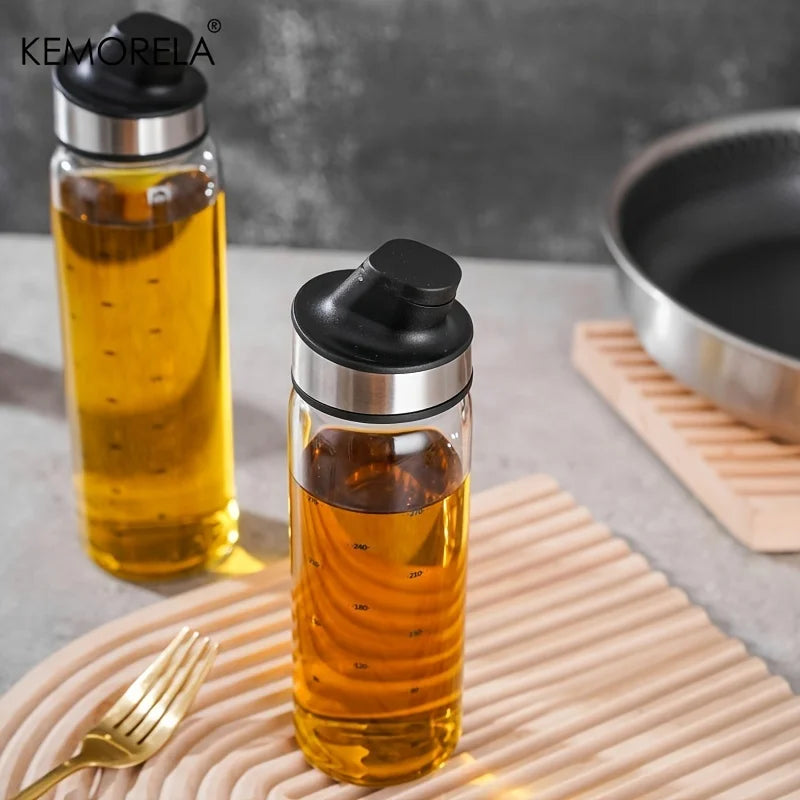 Glass Oil Dispenser Bottle with Auto-Flip Spout