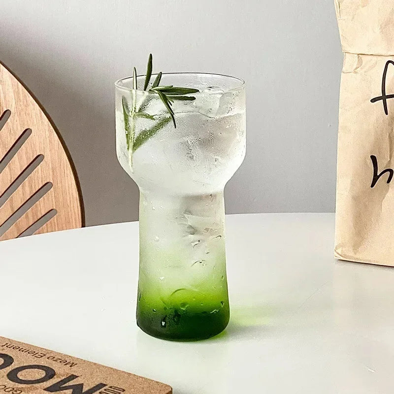 Gradient Tinted Glass Tumbler with Glass Straw (2pcs)