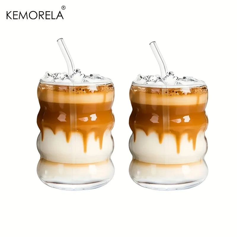 Wavy Glass Coffee Cups