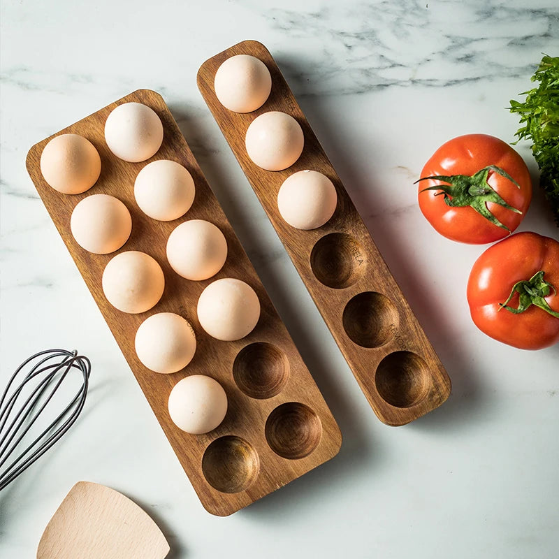 Solid Wood Egg Holder Tray