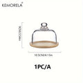 Wooden Cake Stand with Glass Dome Cover