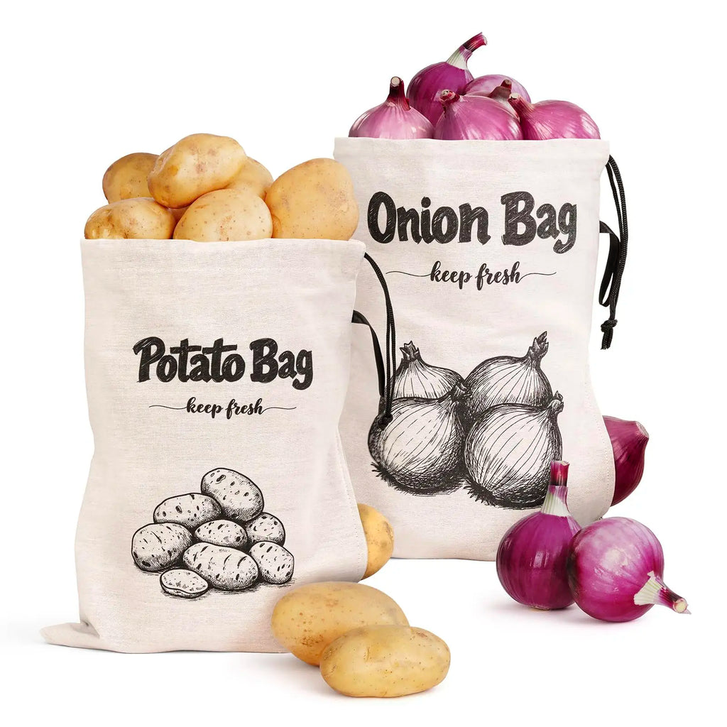 Reusable Vegetable Storage Bags with Light-Blocking Liner