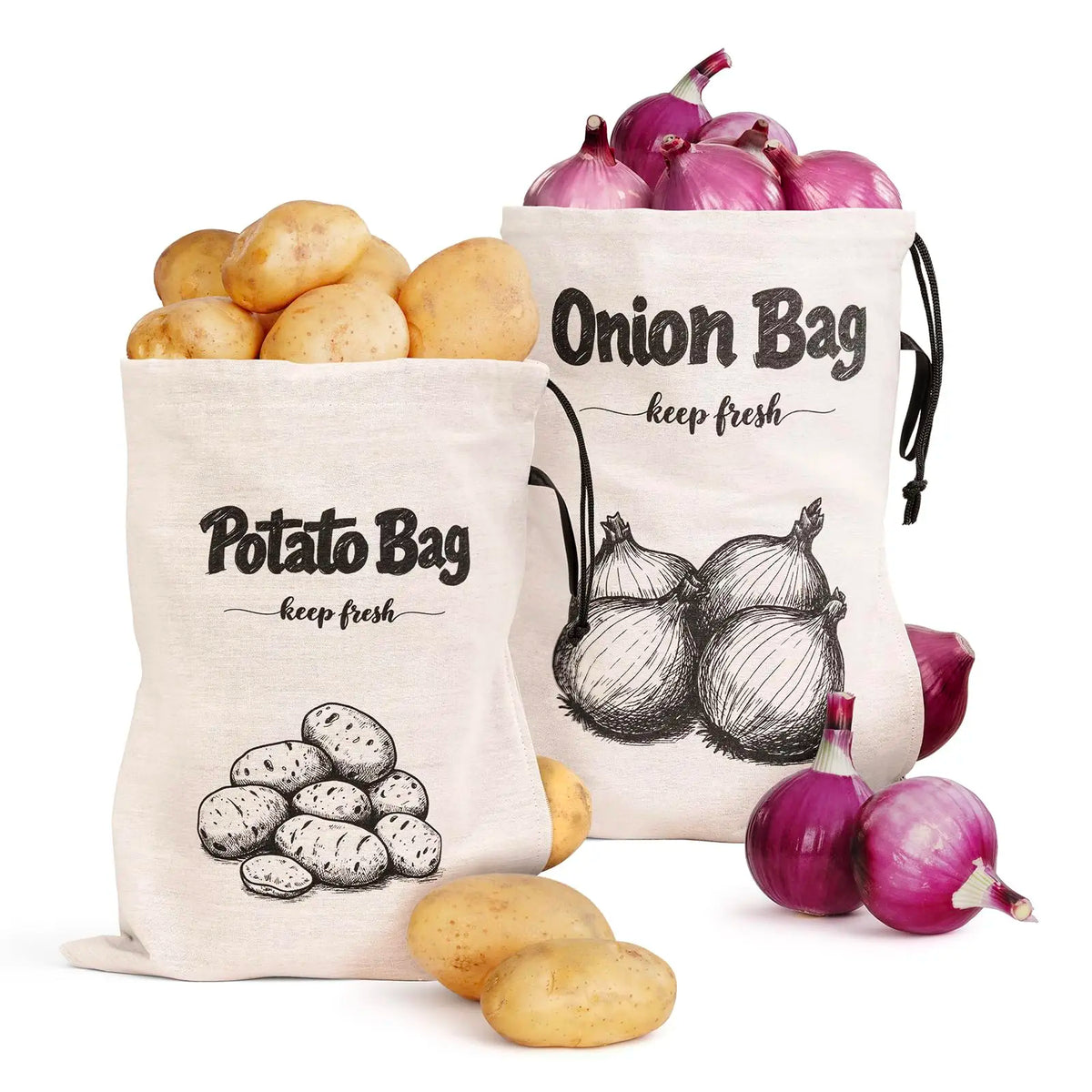 Reusable Vegetable Storage Bags with Light-Blocking Liner