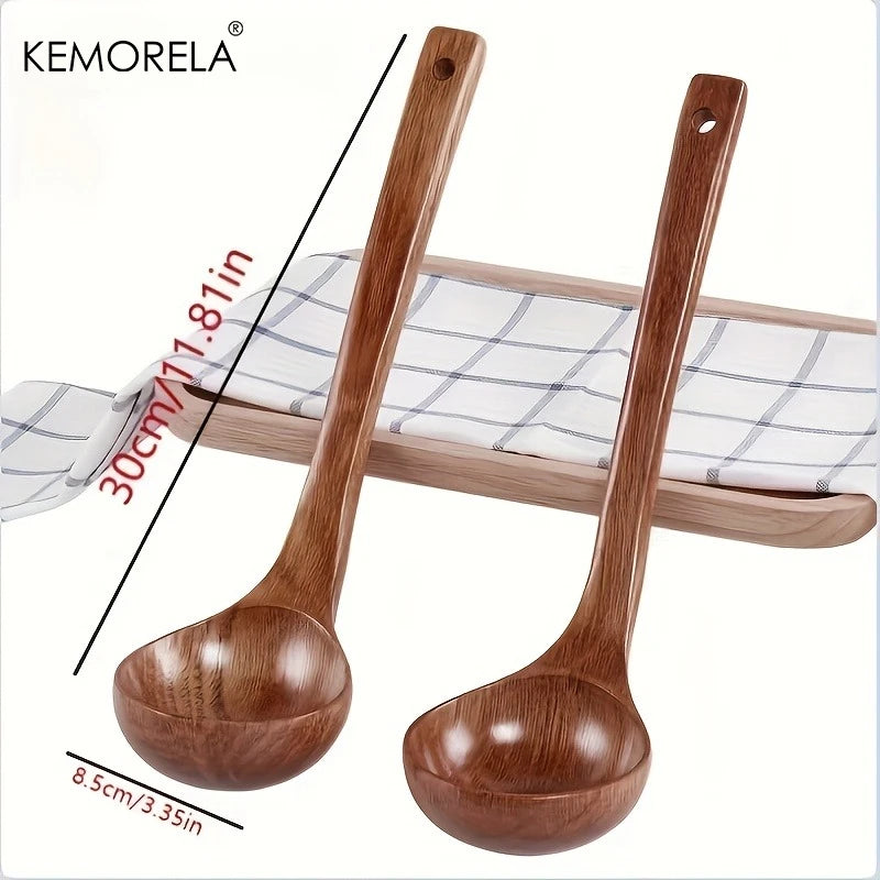 Long Handle Wooden Soup Ladle