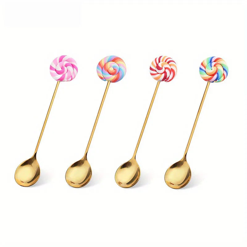 Gold Dessert Spoon & Fork Set