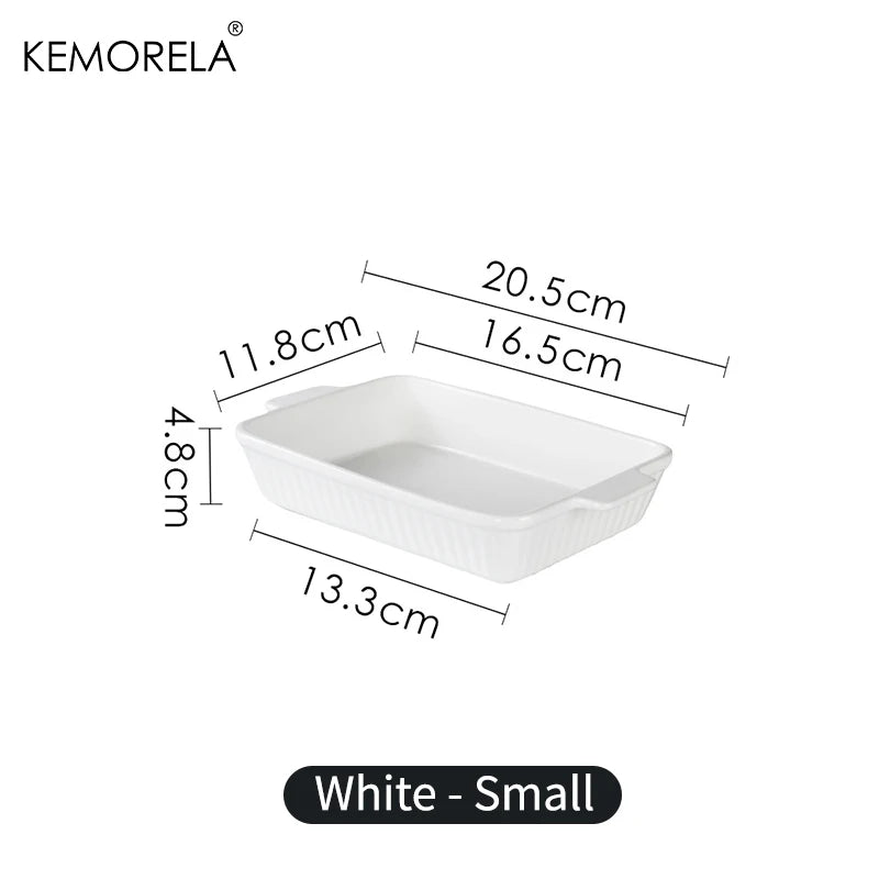 White Ceramic Baking Dish with Handles (Small / Large)