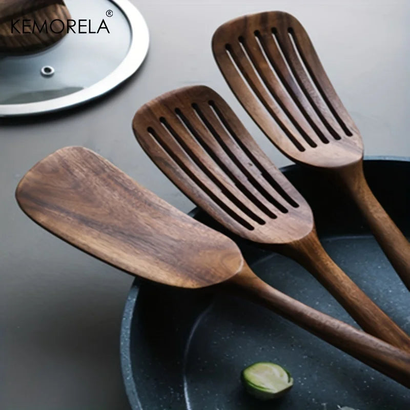 Teak Wood Spatula & Slotted Turner Set (2pcs)