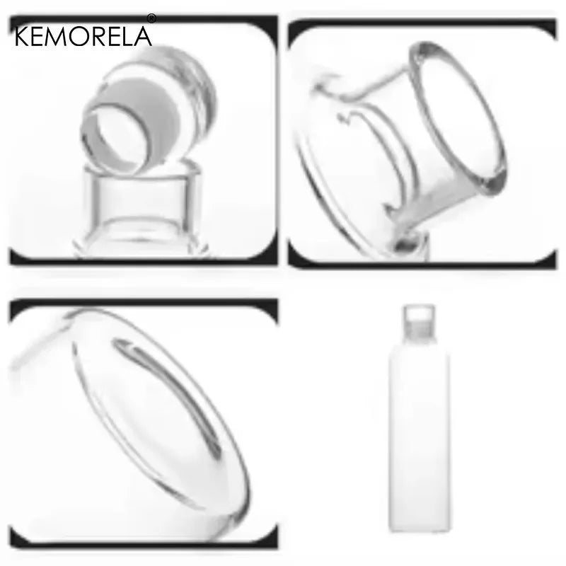 Round Glass Water Bottle with Stainless Lid (300/500/700ml)