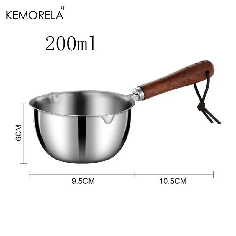 Stainless Steel Espresso Shot Cup with Wooden Handle & Scale (150/250ml)