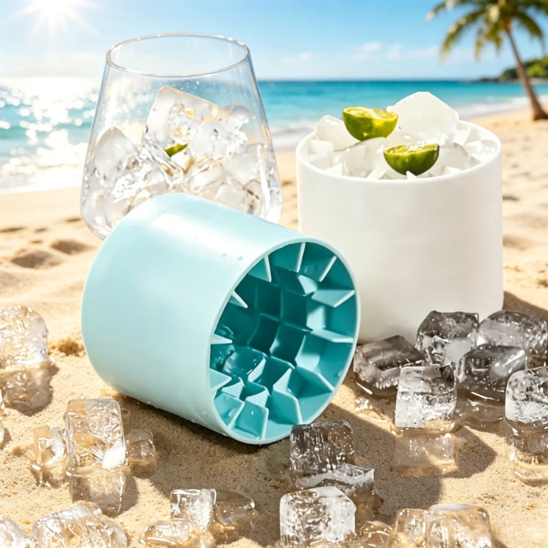 Silicone Ice Cube Maker Cup with Lid (Mini Cubes)
