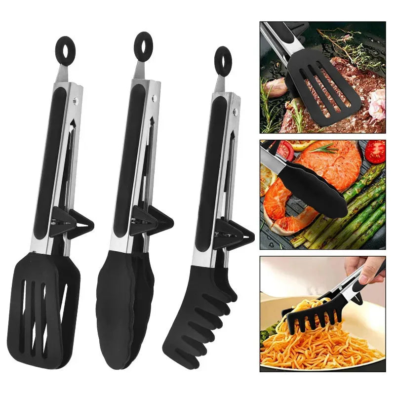 3-Piece Silicone Tongs