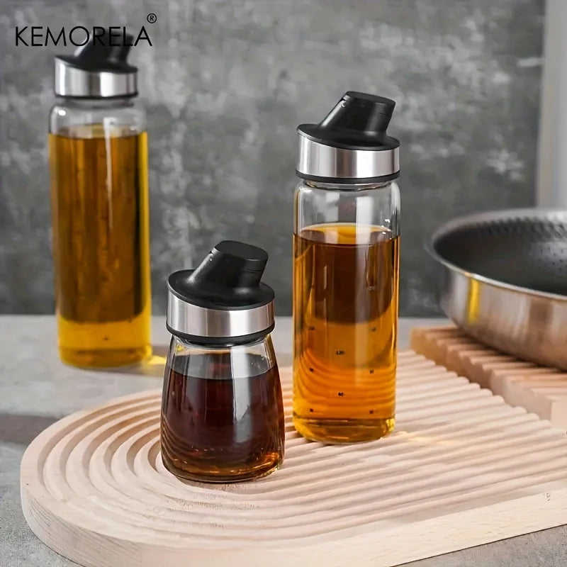 Glass Oil Dispenser Bottle with Auto-Flip Spout
