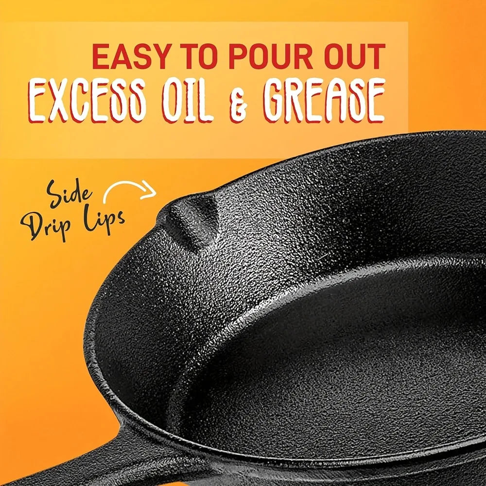 3-Piece Cast Iron Skillet
