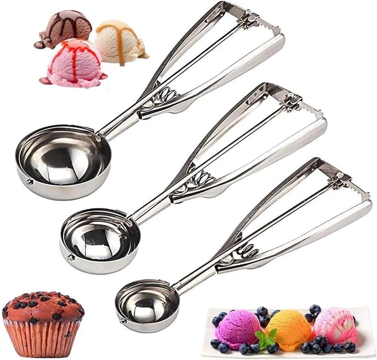 Stainless Steel Cookie & Ice Cream Scoop
