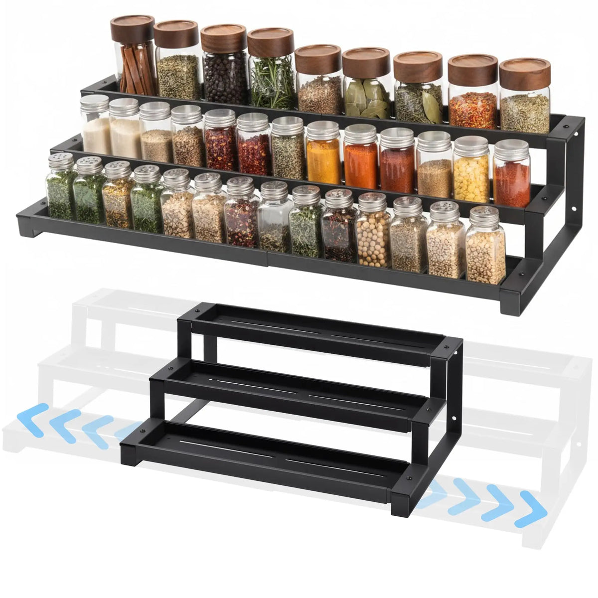 Expandable 3-Tier Spice Rack