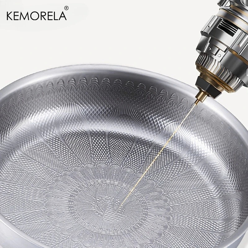 Honeycomb Textured Stainless Steel Frying Pan (24/26/28/30cm)