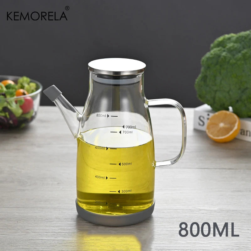 Glass Oil Dispenser with Scale & Stainless Lid (600/750/1000ml)
