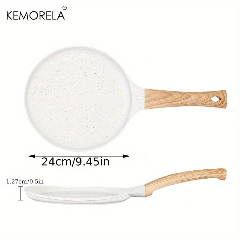 Marble-Look Non-Stick Crepe Pan with Wood Handle