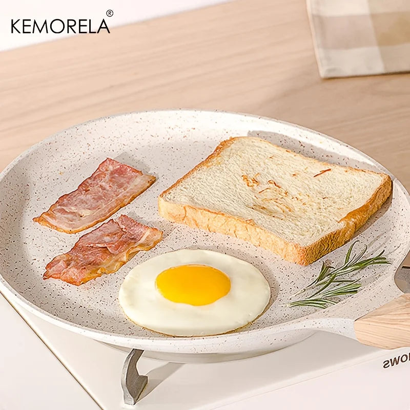 Marble-Look Non-Stick Crepe Pan with Wood Handle